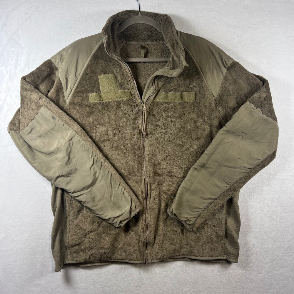 Polartec Military Fleece Jacket Mens Large Coyote Brown‎ Full Zip Tactical USA